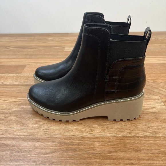 DV Dolce Vita Rielle Boots Booties Black Croco Slip on Women's Size 8 NEW - Picture 7 of 15